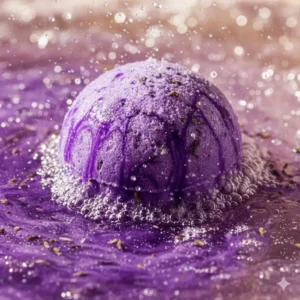 Showcase of a variety of sizes and colors of the best lavender bath bombs suitable for different preferences.