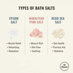 A comparison of different mineral types available for those looking to order bath salts for specific skin needs.