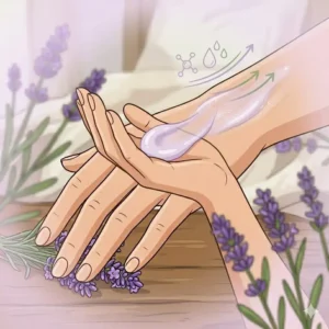 An infographic showing why essential oil lotion is effective for skin repair.