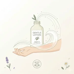 A gentle and non-irritating essential oil lotion formula suitable for sensitive skin.