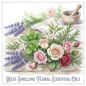 Floral lavender and rose petals representing what essential oils smell good for relaxation.