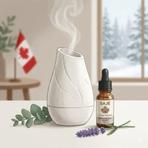 Saje Natural Wellness diffuser and blends, recognized among the best essential oil companies canada for natural health.