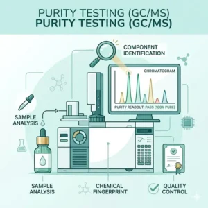 Scientific GC/MS purity testing equipment used by the best quality essential oil brands to ensure safety.