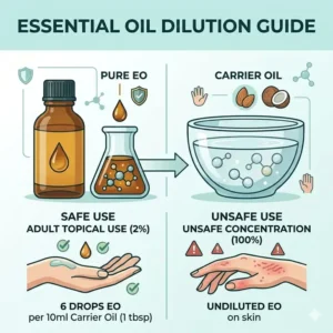 A safe dilution and application guide for consumers using the best quality essential oil brands.